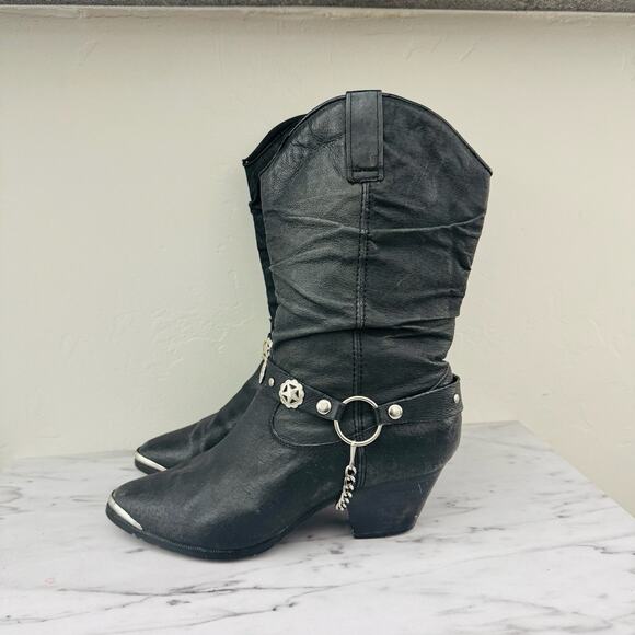 Dingo Olivia Black Leather Pointed Toe Western Boots Women’s Size 7.5 - Picture 1 of 11